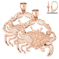 14K or 18K Gold Crab Earrings