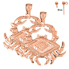 14K or 18K Gold Crab Earrings