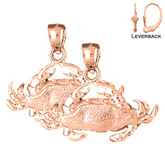 Pendientes Cangrejo de Oro de 14K o 18K de 2mm