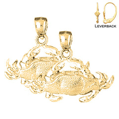 Sterling Silver 2mm Crab Earrings (White or Yellow Gold Plated)