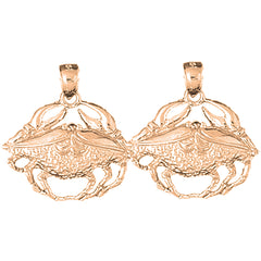 14K or 18K Gold 25mm Crab Earrings