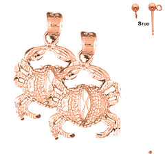 14K or 18K Gold Crab Earrings