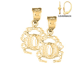 Pendientes Cangrejo de Oro de 14K o 18K de 19mm