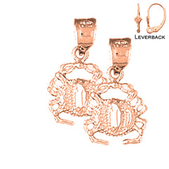 Pendientes Cangrejo de Oro de 14K o 18K de 19mm