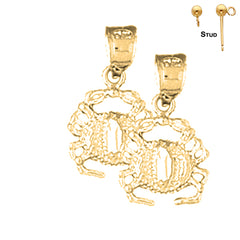 Pendientes Cangrejo de Oro de 14K o 18K de 19mm
