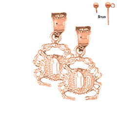 Pendientes Cangrejo de Oro de 14K o 18K de 19mm