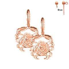 14K or 18K Gold Crab Earrings