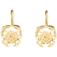 14K or 18K Gold 14mm Crab Earrings