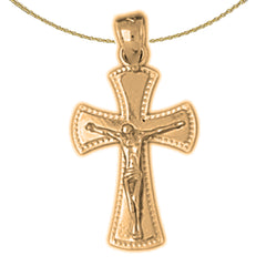 Colgante Crucifijo de Oro de 14K o 18K