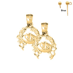 14K or 18K Gold Crab Earrings