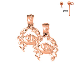 14K or 18K Gold Crab Earrings
