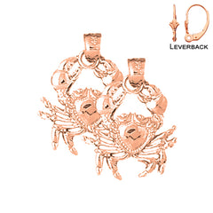 14K or 18K Gold Crab Earrings