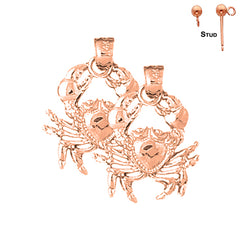 14K or 18K Gold Crab Earrings