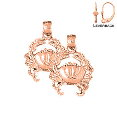 14K or 18K Gold Crab Earrings