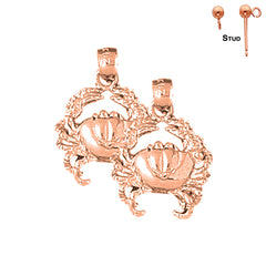 14K or 18K Gold Crab Earrings