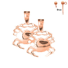 Pendientes Cangrejo de Oro de 14K o 18K de 23mm