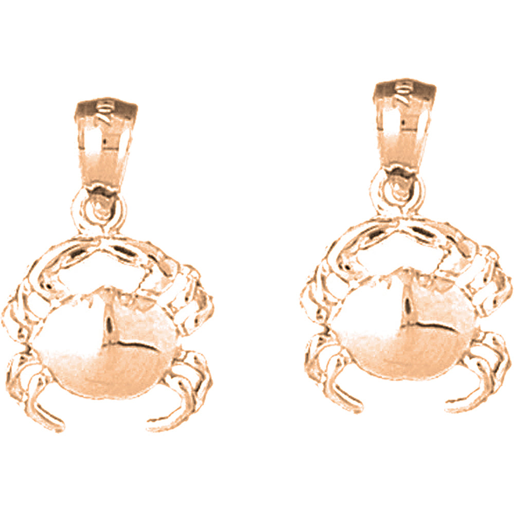 14K or 18K Gold 20mm Crab Earrings