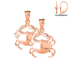 Pendientes Cangrejo de Oro de 14K o 18K de 24mm