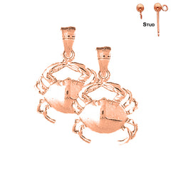 Pendientes Cangrejo de Oro de 14K o 18K de 24mm