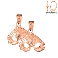 Pendientes Cangrejo de Oro de 14K o 18K de 32mm