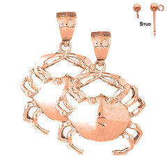 14K or 18K Gold Crab Earrings