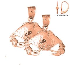 14K or 18K Gold Crab Earrings