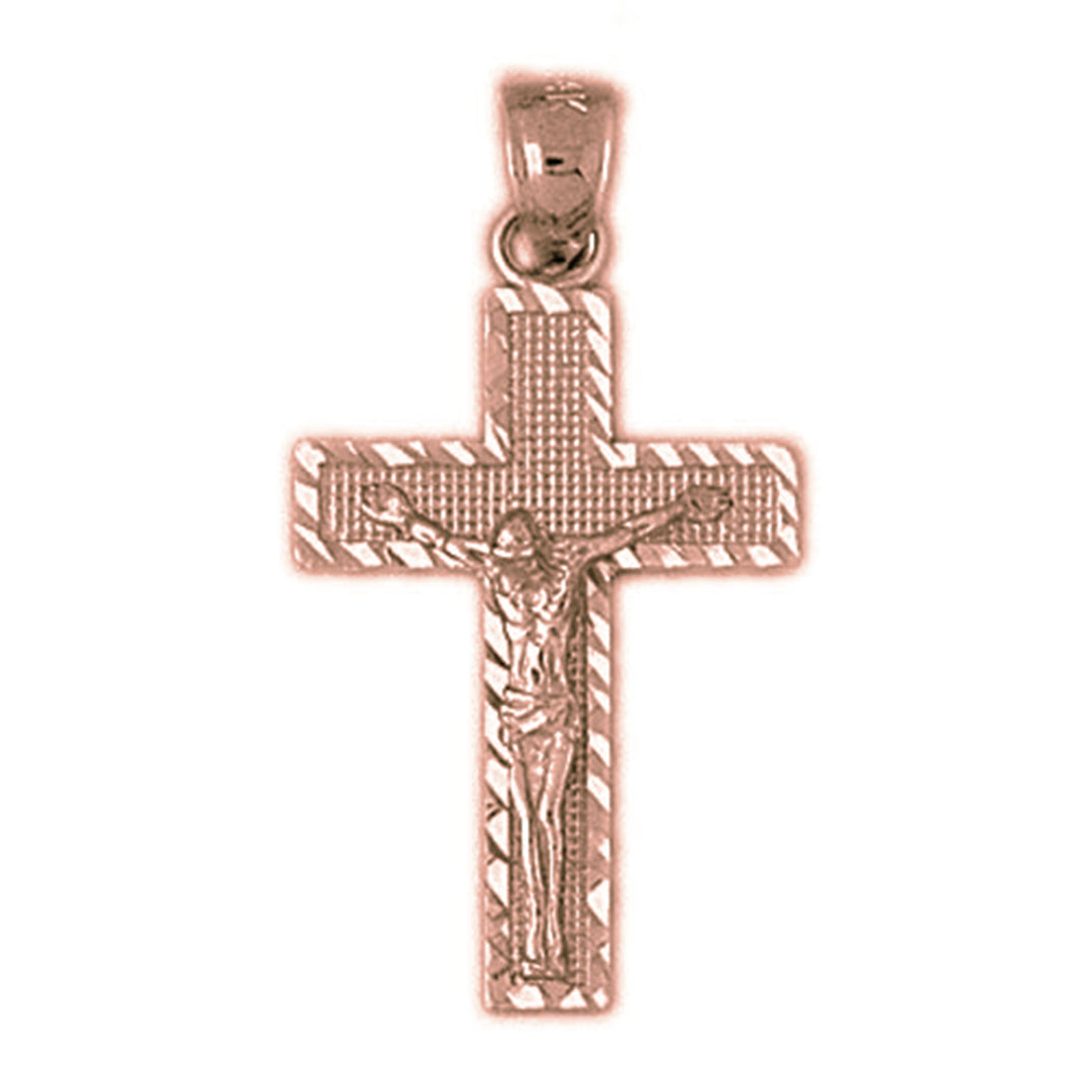 14K or 18K Gold Latin Crucifix Pendant