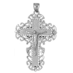 10K, 14K or 18K Gold Vine Crucifix Pendant