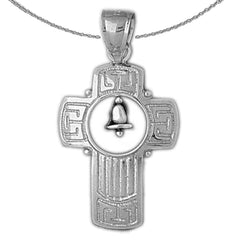 10K, 14K oder 18K Goldkreuz mit Glockenanhänger