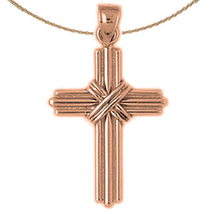 10K, 14K oder 18K Gold Seilkreuz Anhänger