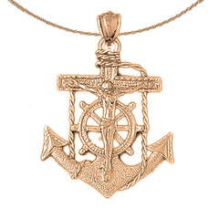 10K, 14K or 18K Gold Mariners Cross/Crucifix Pendant