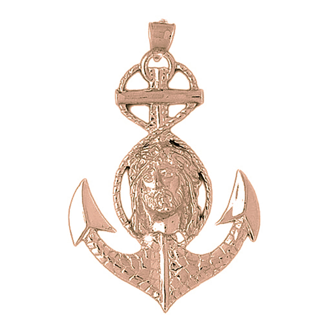 10K, 14K or 18K Gold Mariners Cross/Crucifix Pendant