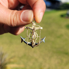 10K, 14K or 18K Gold Mariners Cross/Crucifix Pendant
