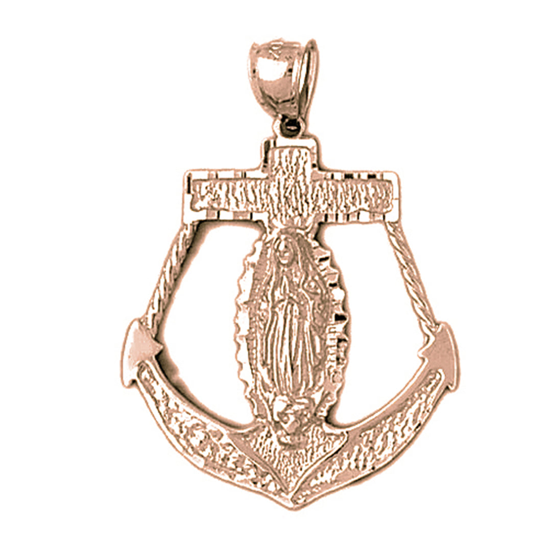 10K, 14K or 18K Gold Mariners Cross/Crucifix Pendant
