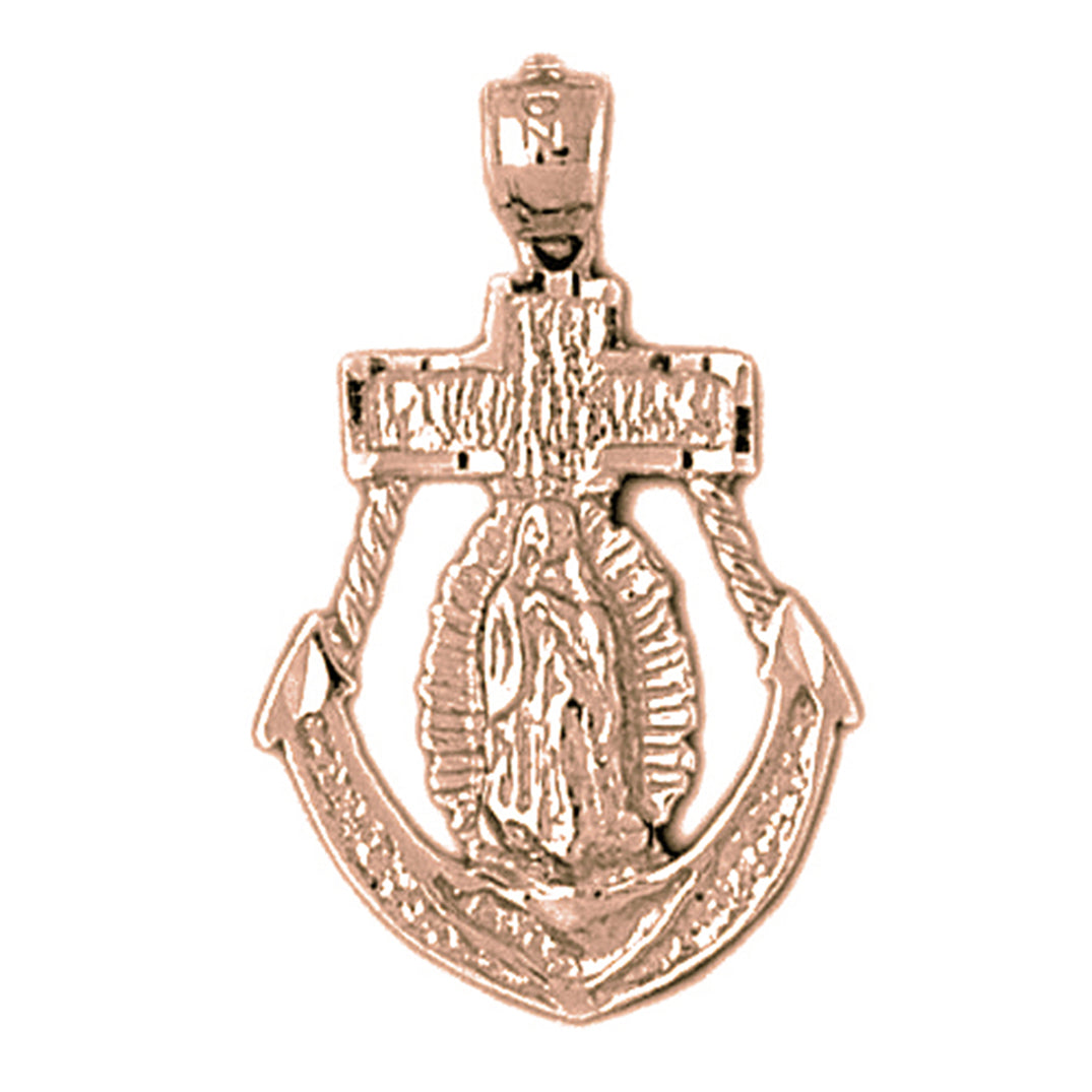 10K, 14K or 18K Gold Mariners Cross/Crucifix Pendant