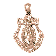 10K, 14K or 18K Gold Mariners Cross/Crucifix Pendant