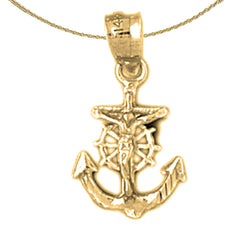 Colgante de cruz/crucifijo de marineros de oro de 14 quilates o 18 quilates