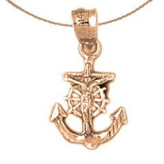 Colgante de cruz/crucifijo de marineros de oro de 14 quilates o 18 quilates