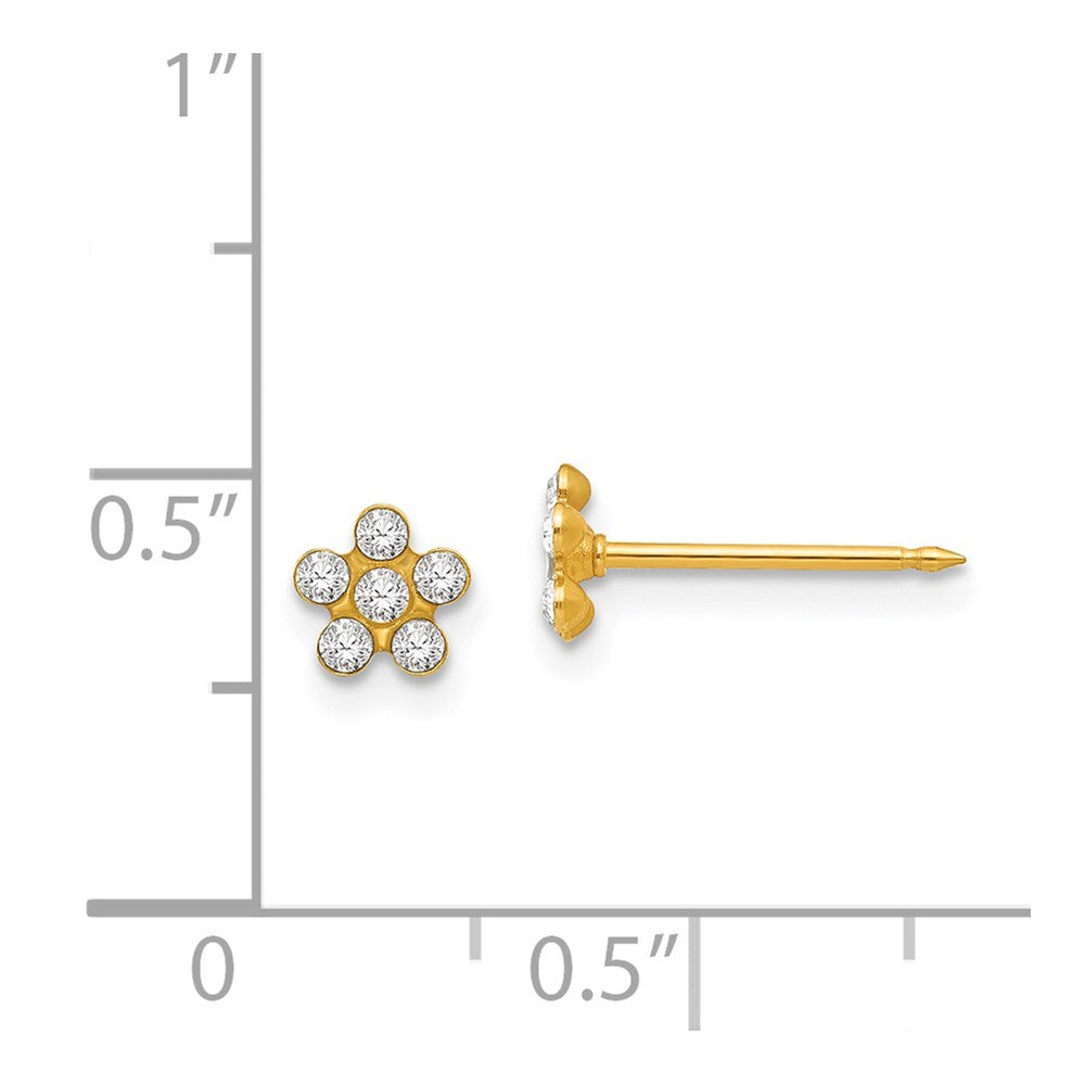 Inverness 14K Yellow Gold April Crystal Birthstone Flower Earrings