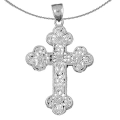10K, 14K or 18K Gold Budded Cross Pendant