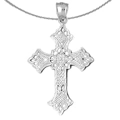 10K, 14K or 18K Gold Budded Cross Pendant