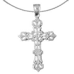10K, 14K or 18K Gold Budded Cross Pendant