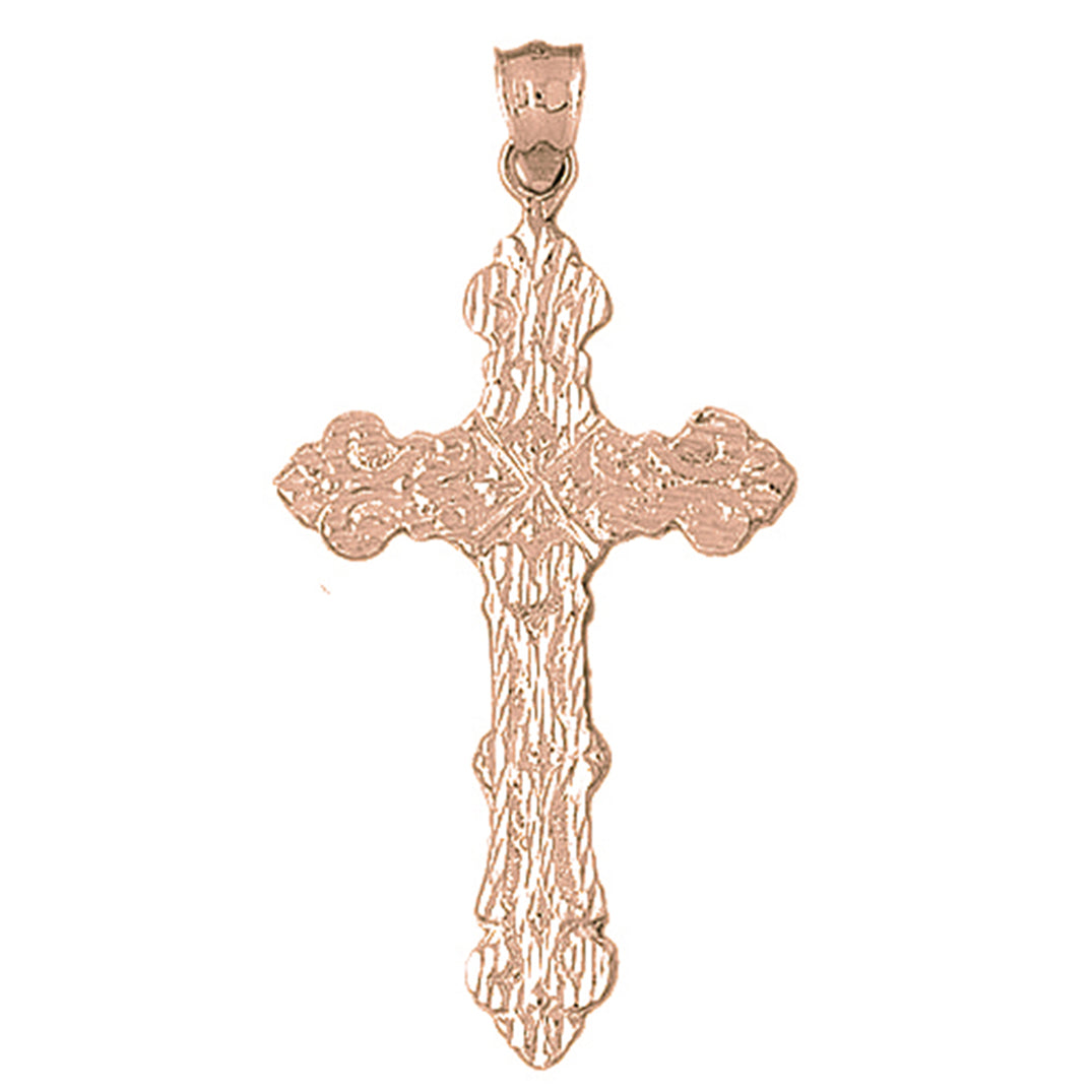 10K, 14K or 18K Gold Roped Cross Pendant