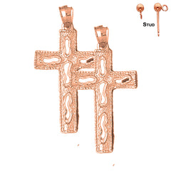 Aretes de Cruz Latina Pasos de Oro de 14K o 18K