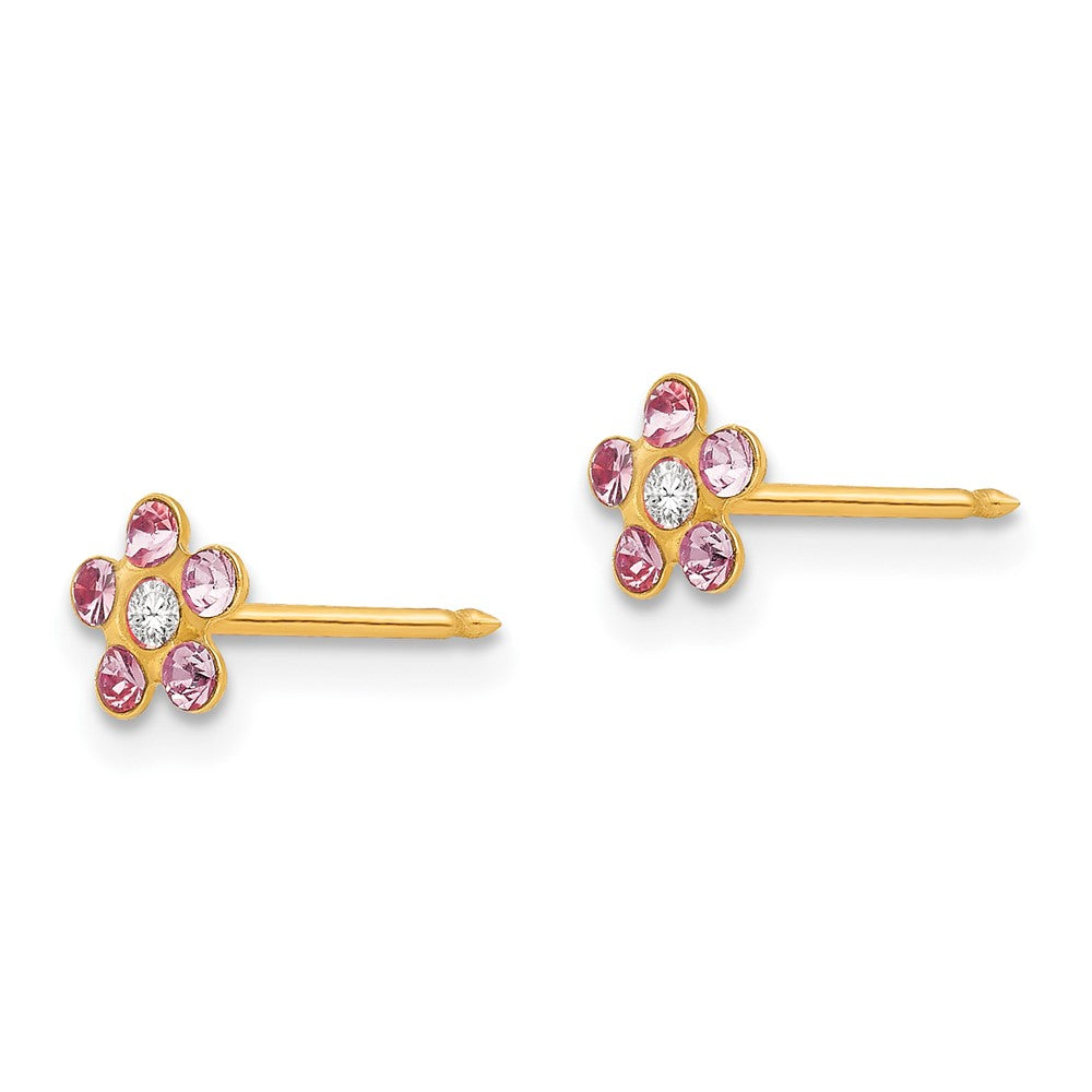 Inverness 14K Yellow Gold June Crystal Birthstone Flower Earrings