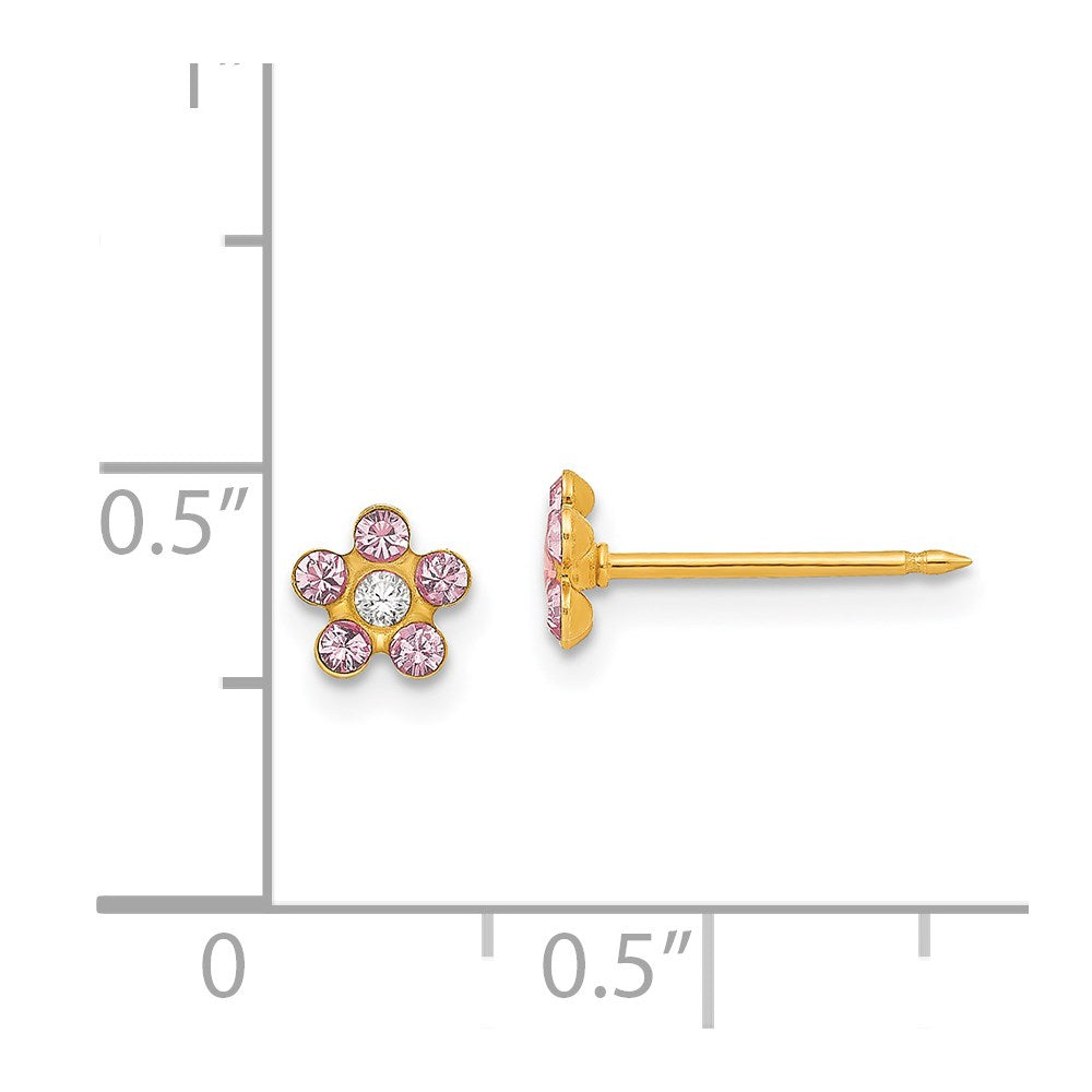 Inverness 14K Yellow Gold June Crystal Birthstone Flower Earrings