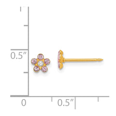 Inverness 14K Yellow Gold June Crystal Birthstone Flower Earrings