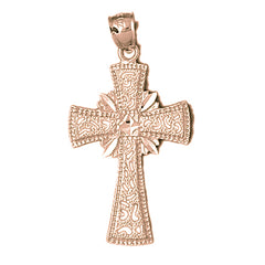 10K, 14K or 18K Gold Glory Cross Pendant