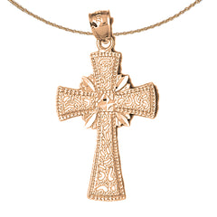 10K, 14K or 18K Gold Glory Cross Pendant