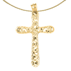 Colgante de cruz de vid de oro de 14 quilates o 18 quilates